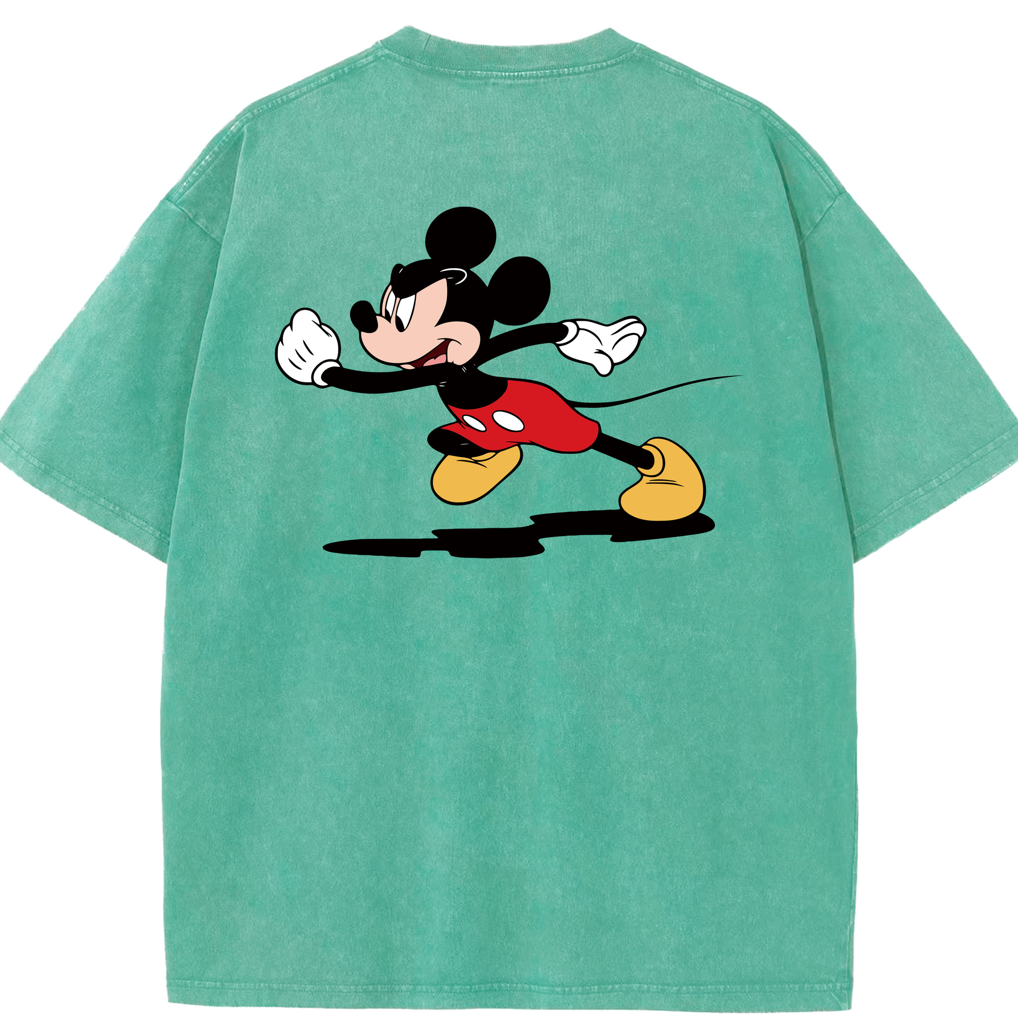 （画像用） ミッキーマウス Mickey Mouse 綿100% ヴィンテージ風 半袖Tシャツ（背面プリント）
